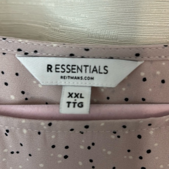 R ESSENTIAL WOMES SOFT GREY PURPLE BLOUSE WITH WHITE AND BLACK FLECK SIZE XXL - Picture 3 of 6